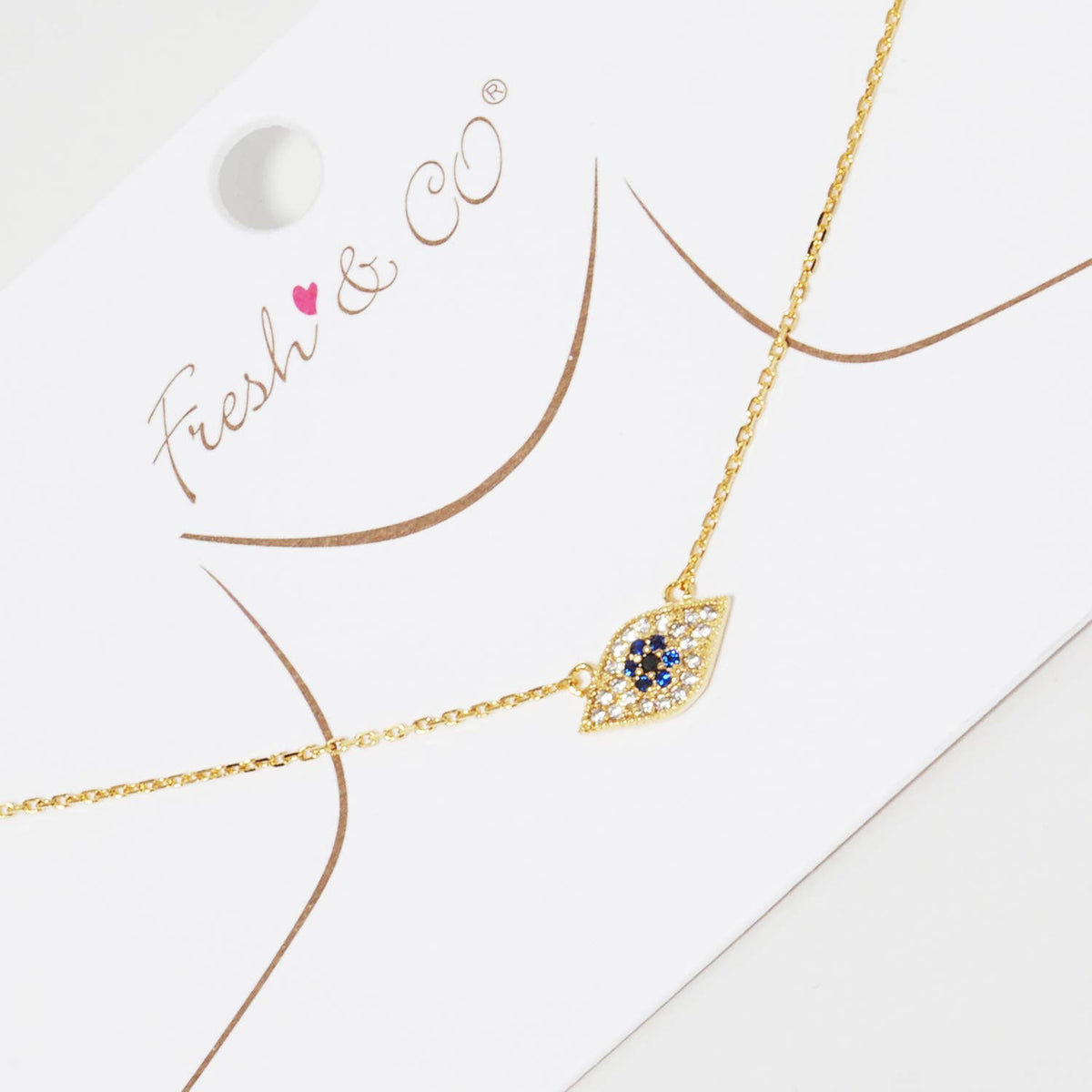 Cubic Zirconia Evil Eye Pendant Necklace