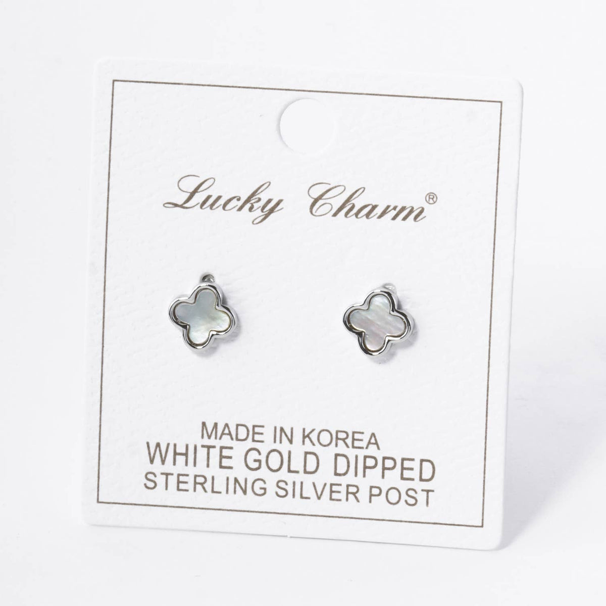 18K GOLD DIPPED 9MM QUATREFOIL STUD EARRINGS