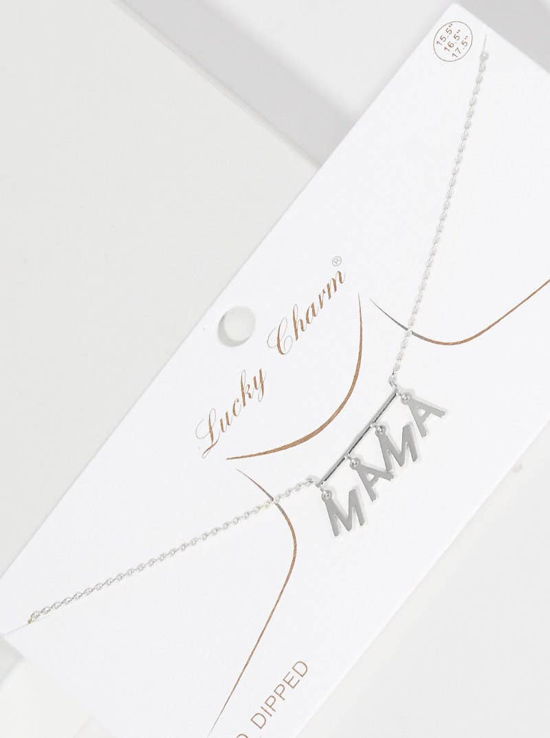 Gold Plated Bar Dangling Mama Necklace