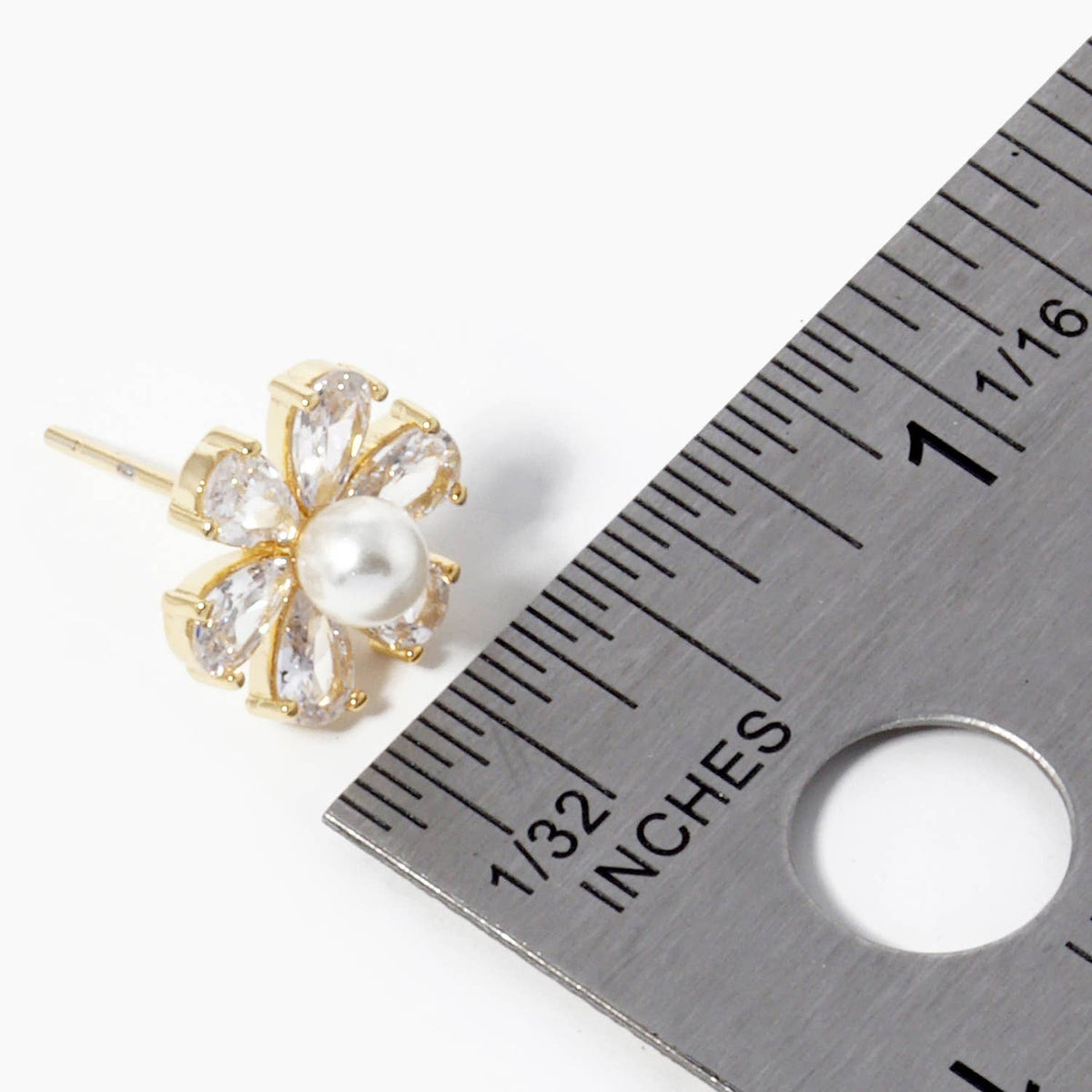 Bridesmaid Floral Pearl & Crystal Stud Earrings