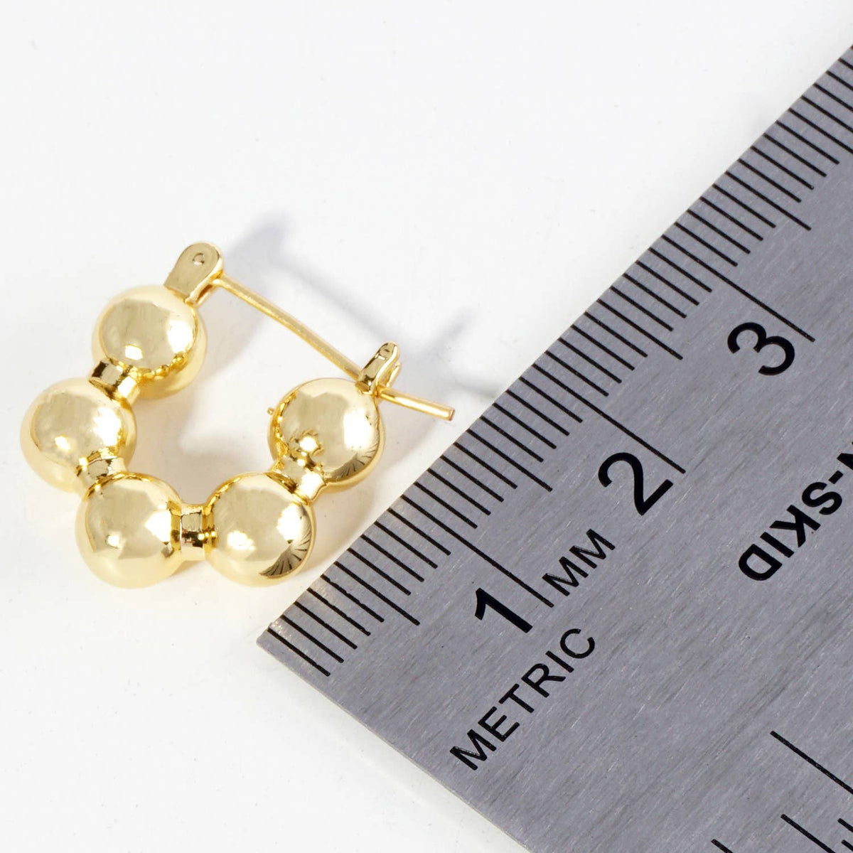 18K Gold Dipped 18mm Brass Ball Hoop Earrings