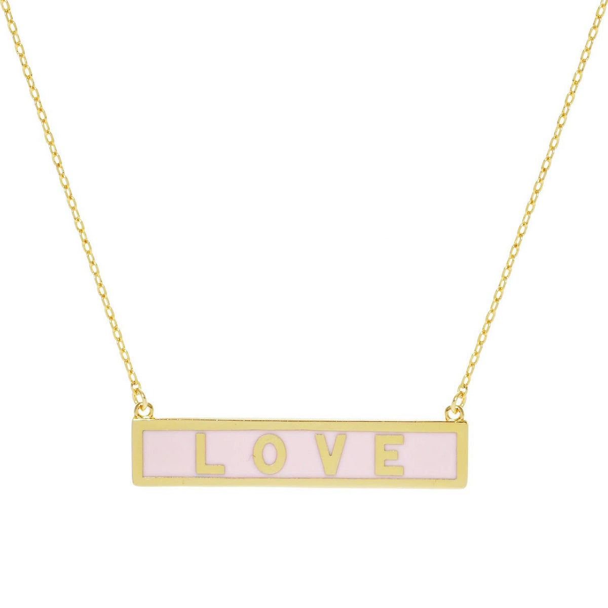 Gold Plated Mini Bar LOVE Necklace