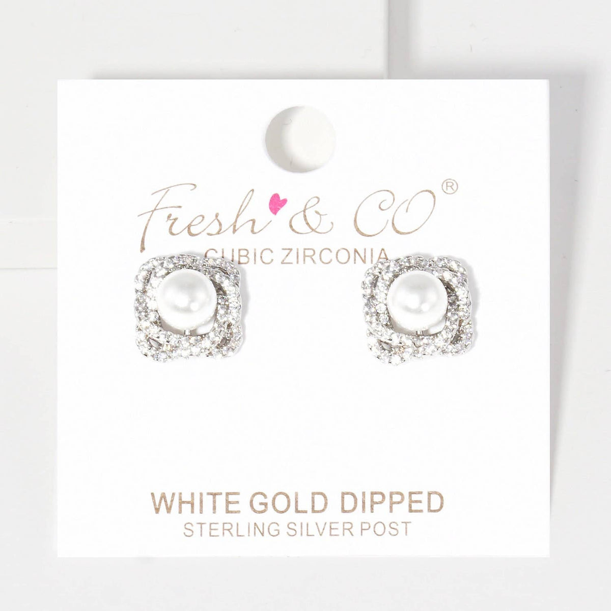 Gold Freshwater Pearl Rose Flower Earrings