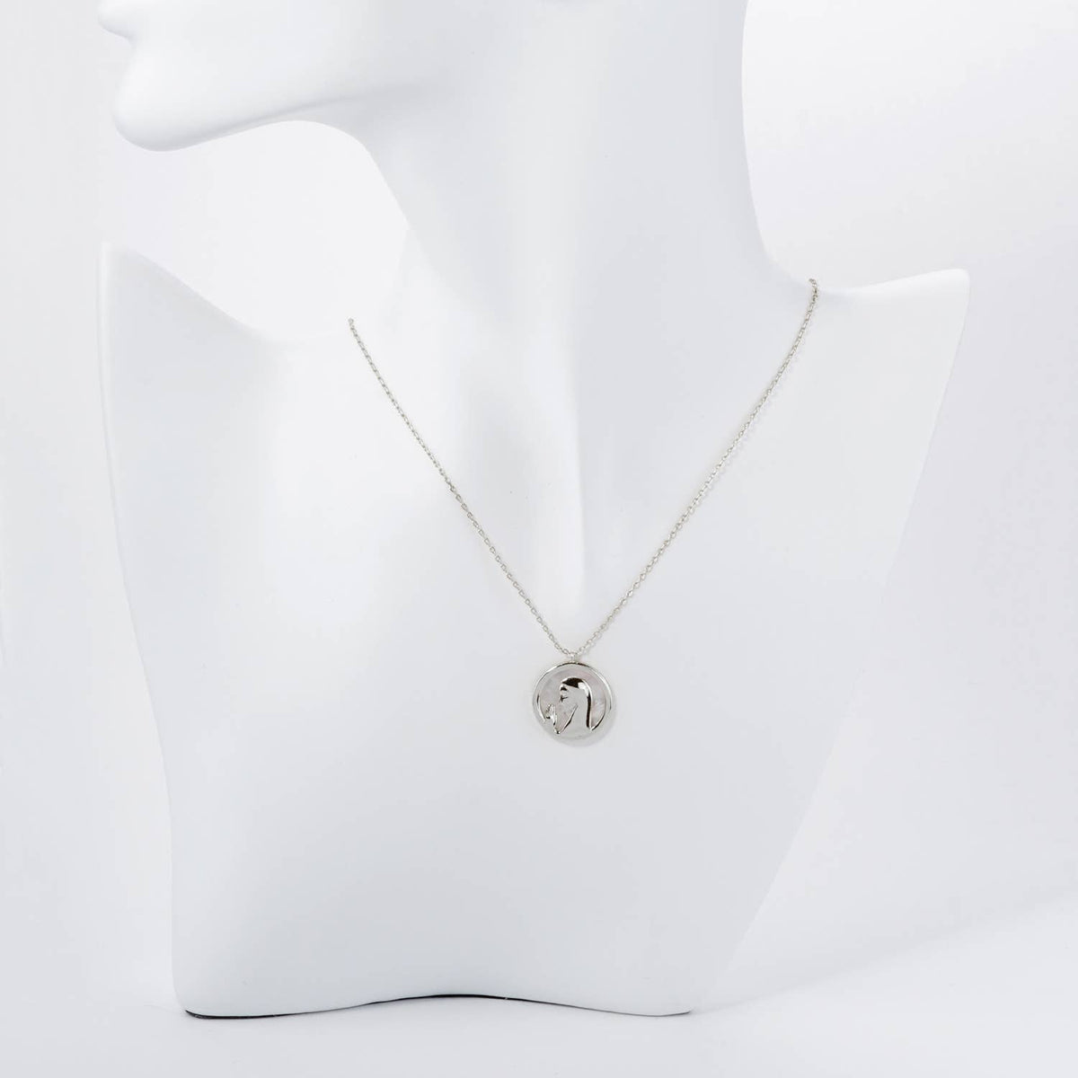 Gold Dipped Virgin Mary Mother of Pearl Disc Necklace