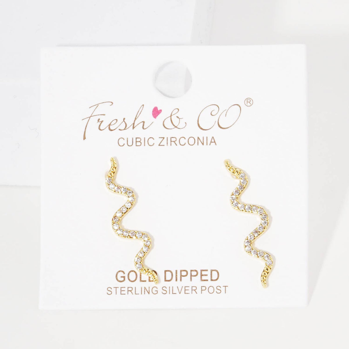 Wavy Cubic Zirconia Ear Crawlers
