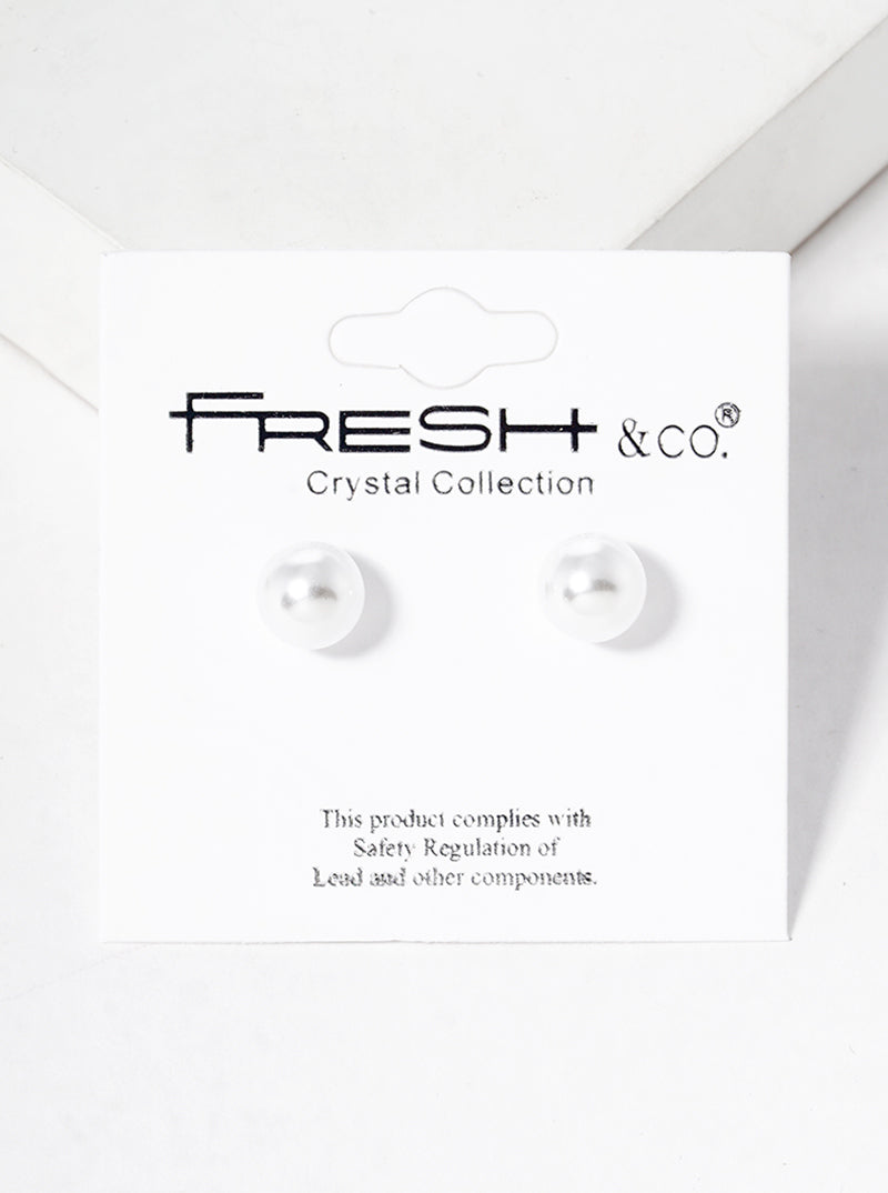 8mm Pearl Post Stud Earrings