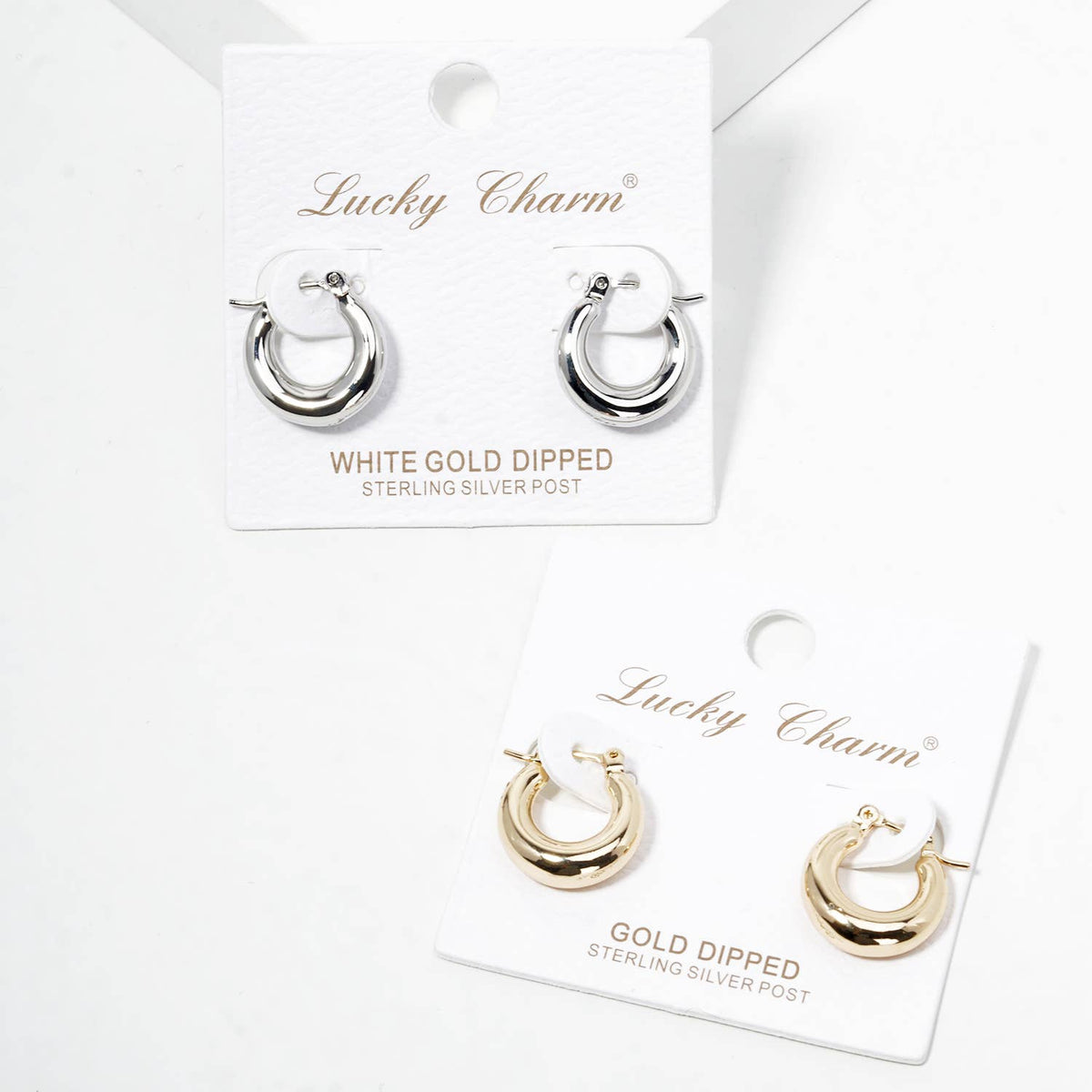 Chunky Dome Huggie Hoop Earrings
