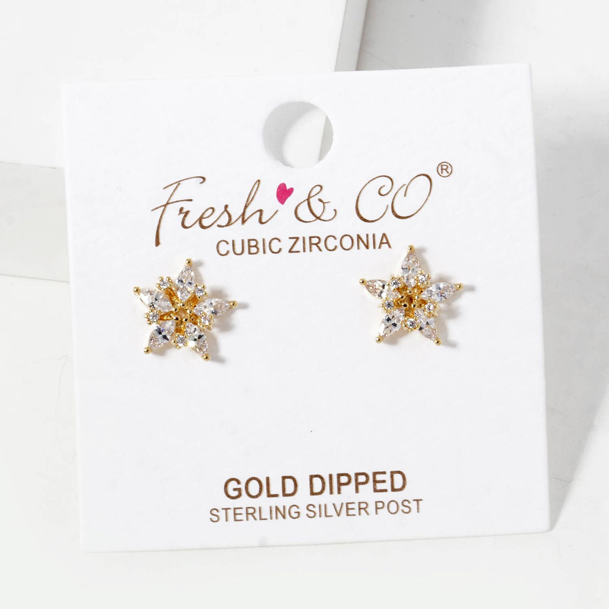 Gold Plated Micro Pave Stud Earrings