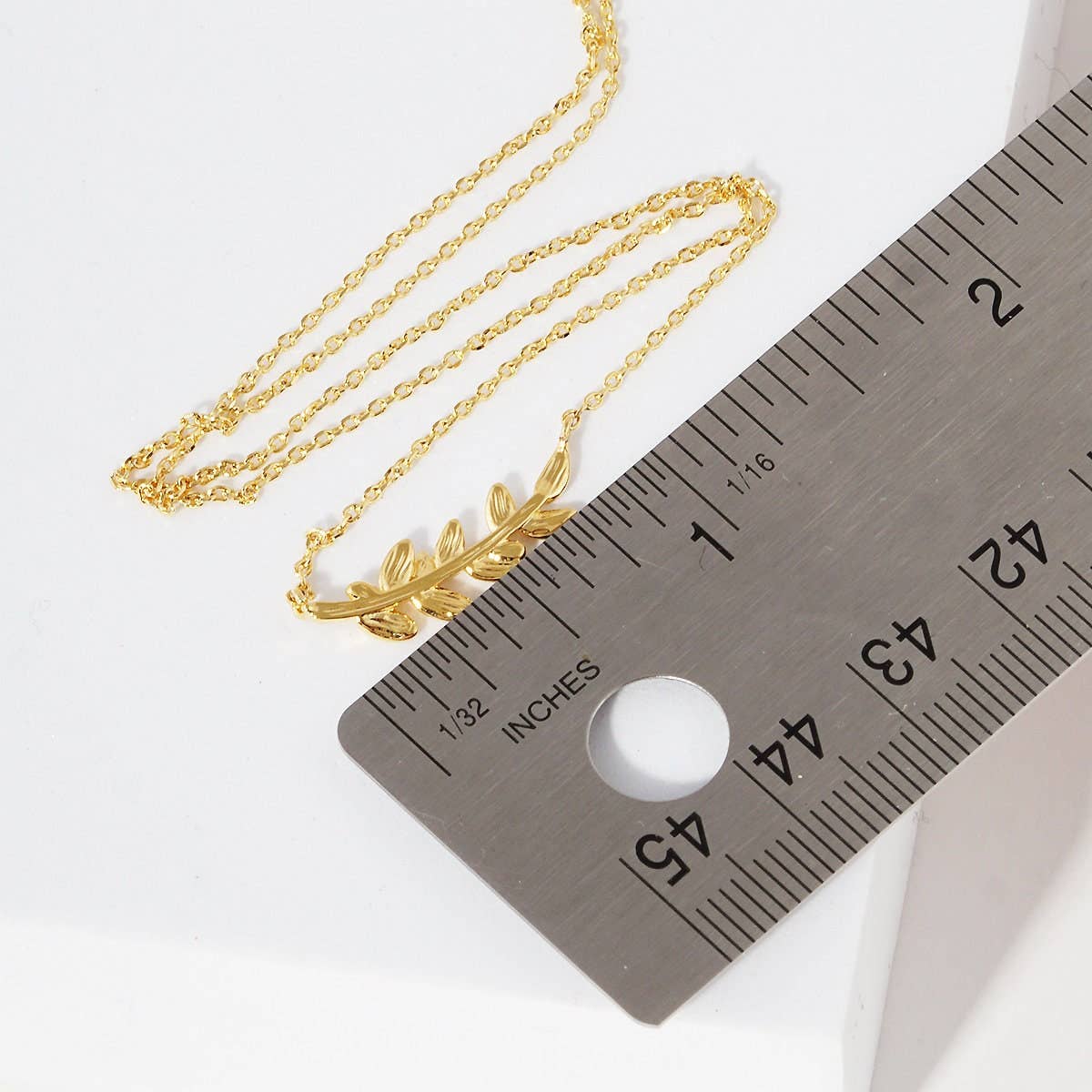 Gold Plated Sideway Monstera Leaf Necklace
