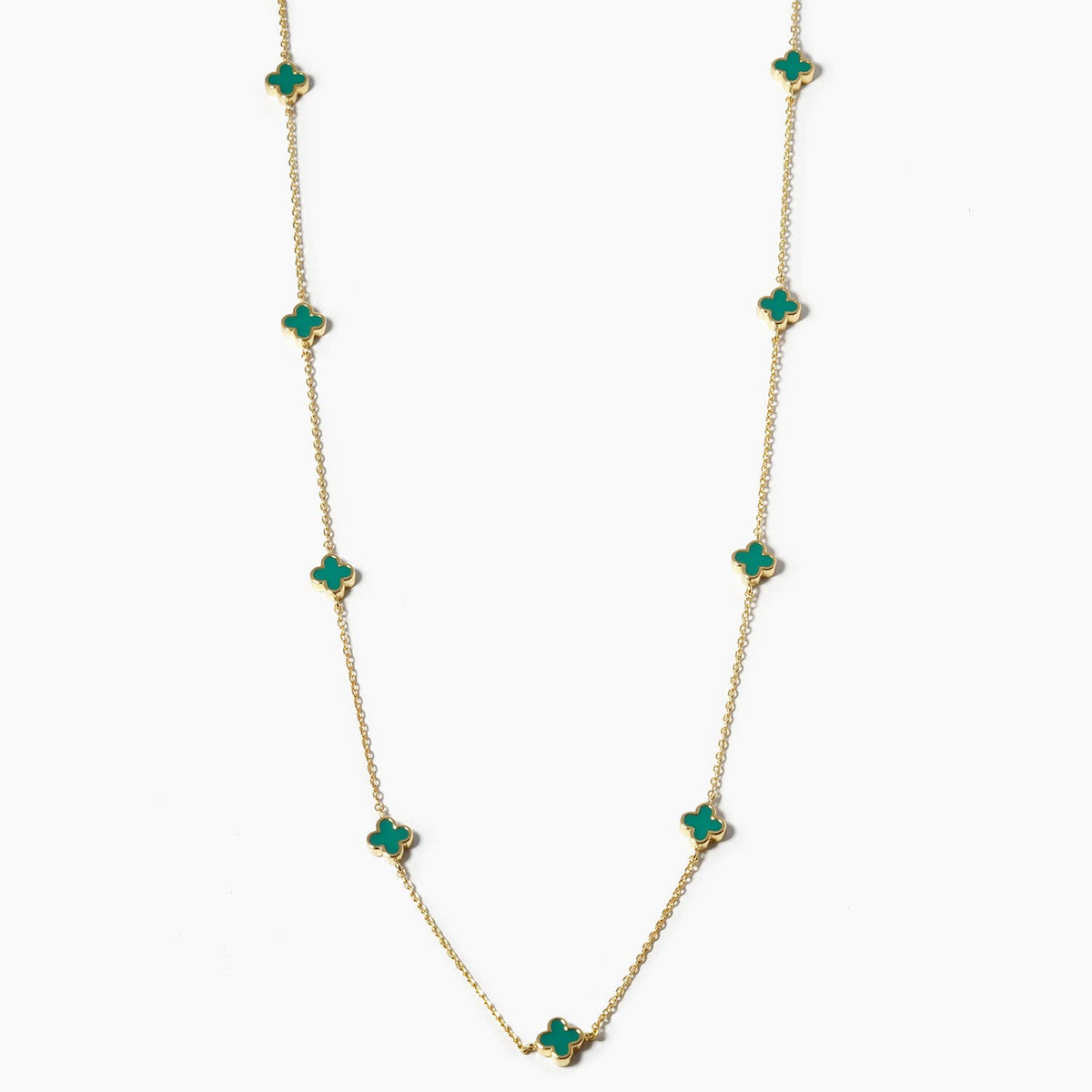Elegant Clover Station Motif Necklace