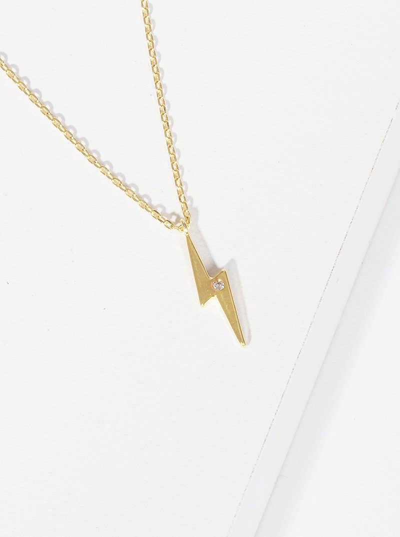 Gold Plated Thunder Charm Necklace