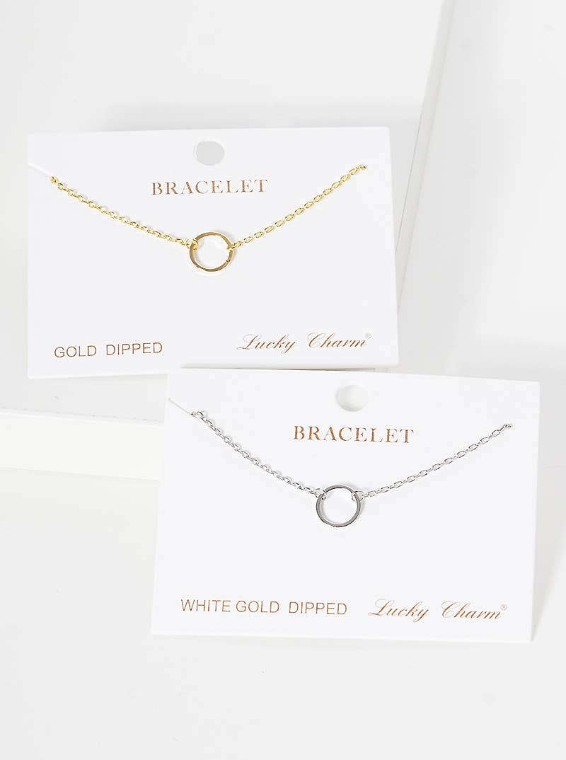 Minimalist Circle Charm Bracelet