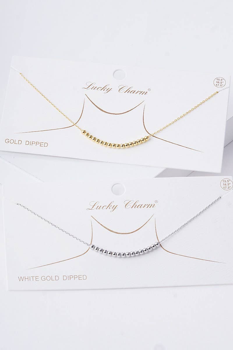 Gold Plated Beaded Ball Necklace