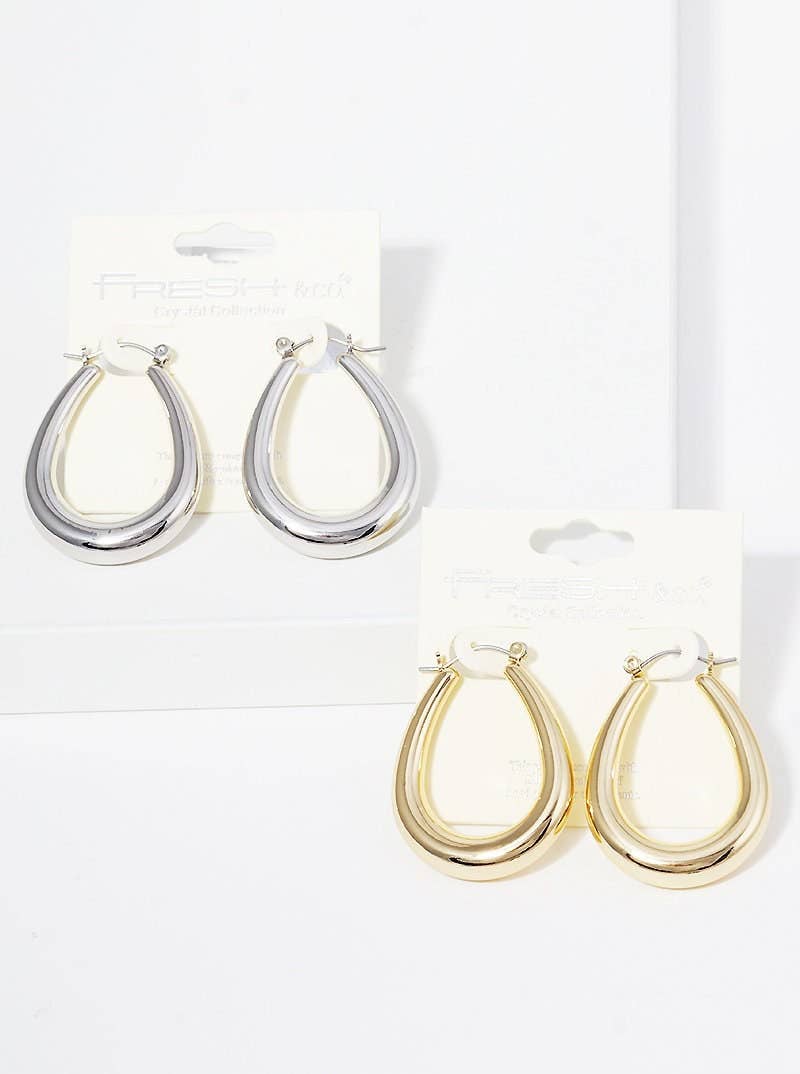 Gold Plated U Shaped Hoop Earrings