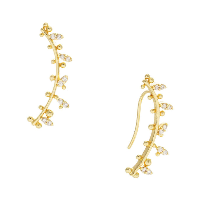 Cubic Zirconia Vine Ear Crawlers