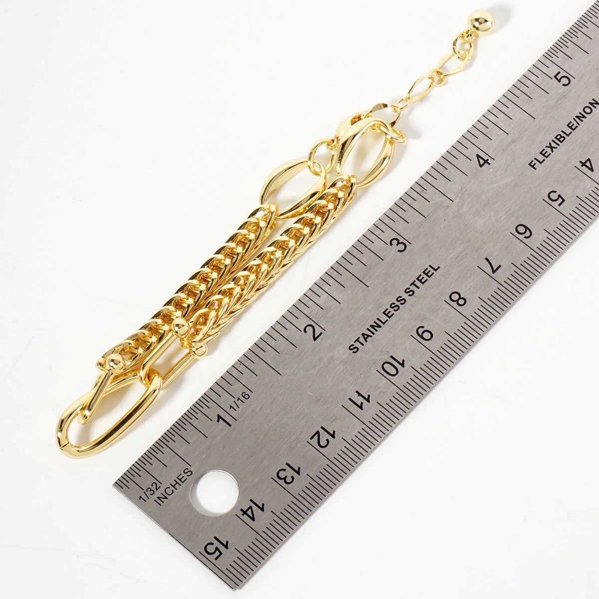 Interlocking Oval and HardWear Links Wheat-Chain Bracelet