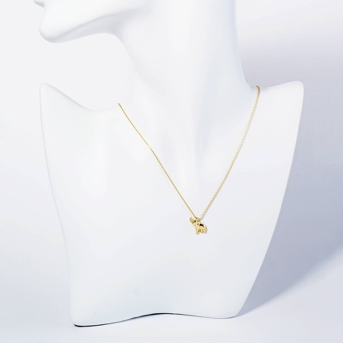 18K Gold Dipped Brass Elephant Pendant Necklace