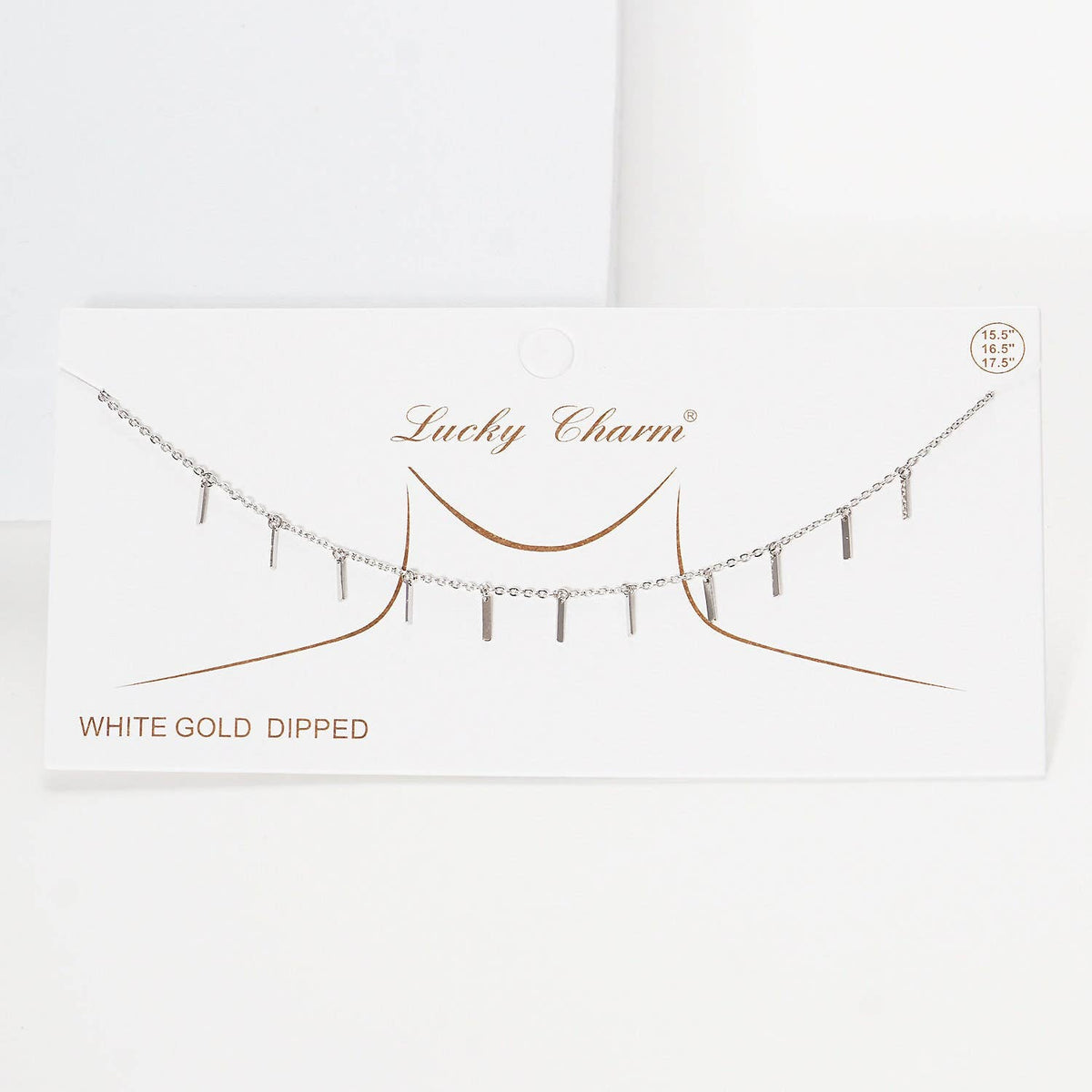 Gold Plated Chain w/ Dangling Mini Bars Necklace