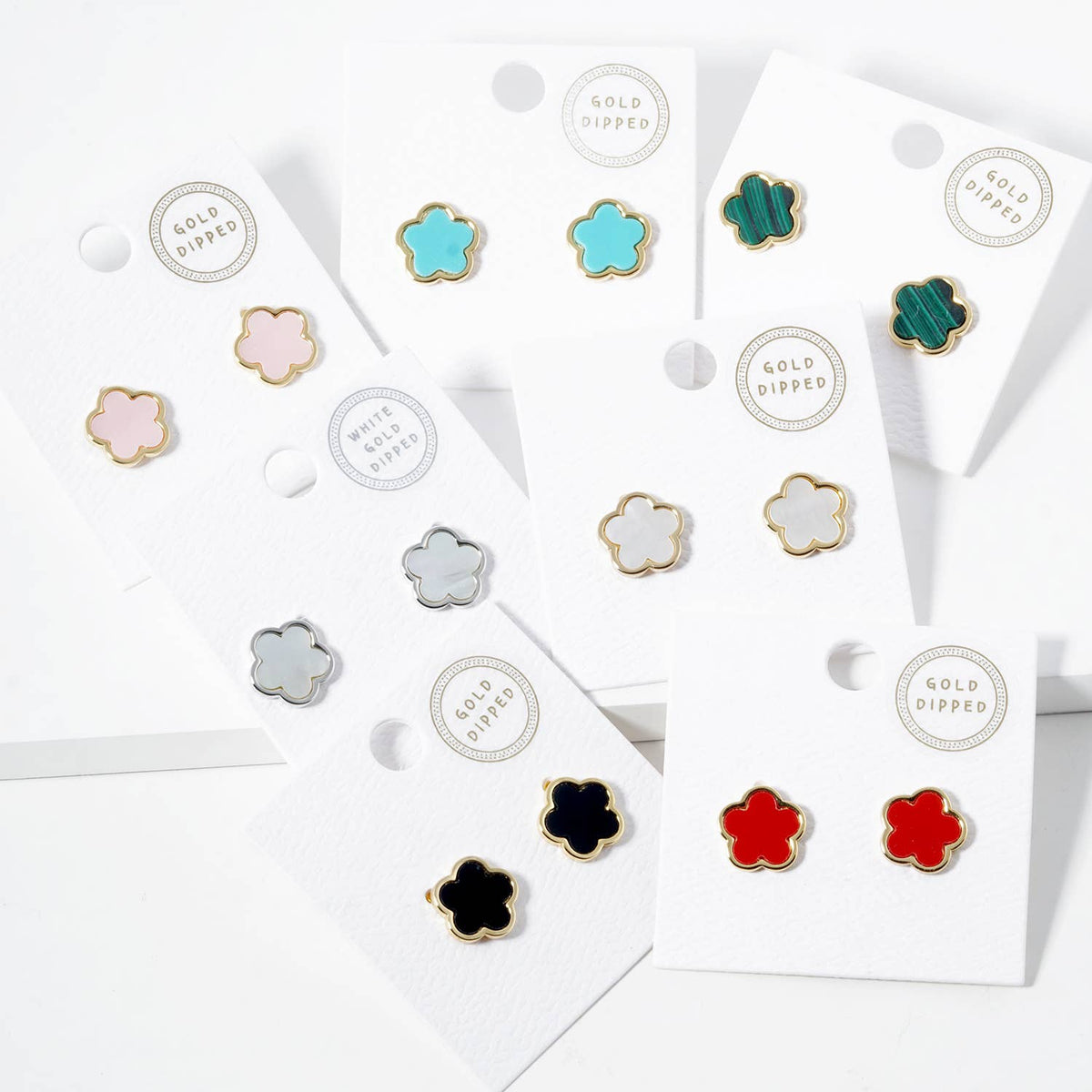 Minimalist Dainty Clover Flower Stud Earrings