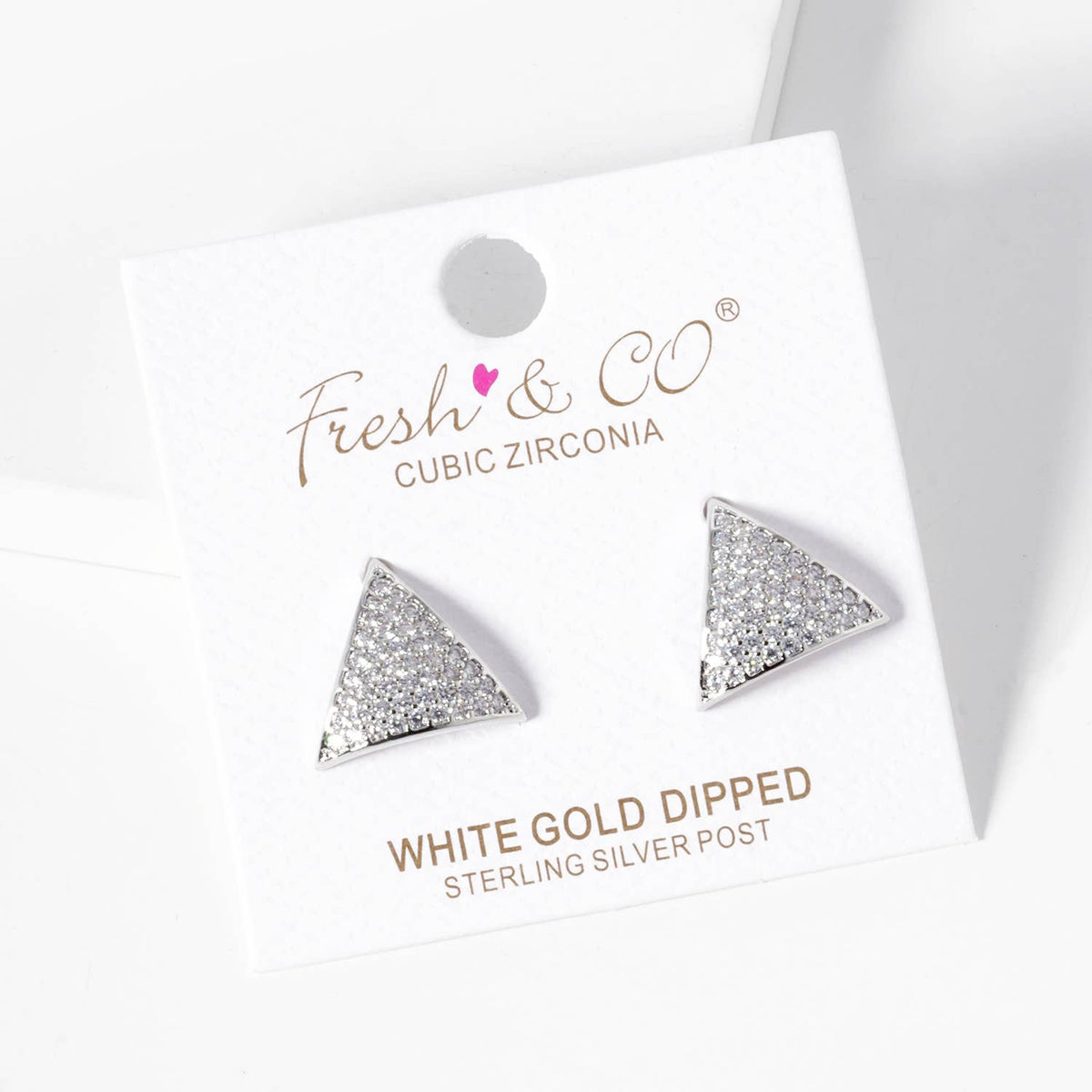 Dainty Pave Triangle Stud Earrings