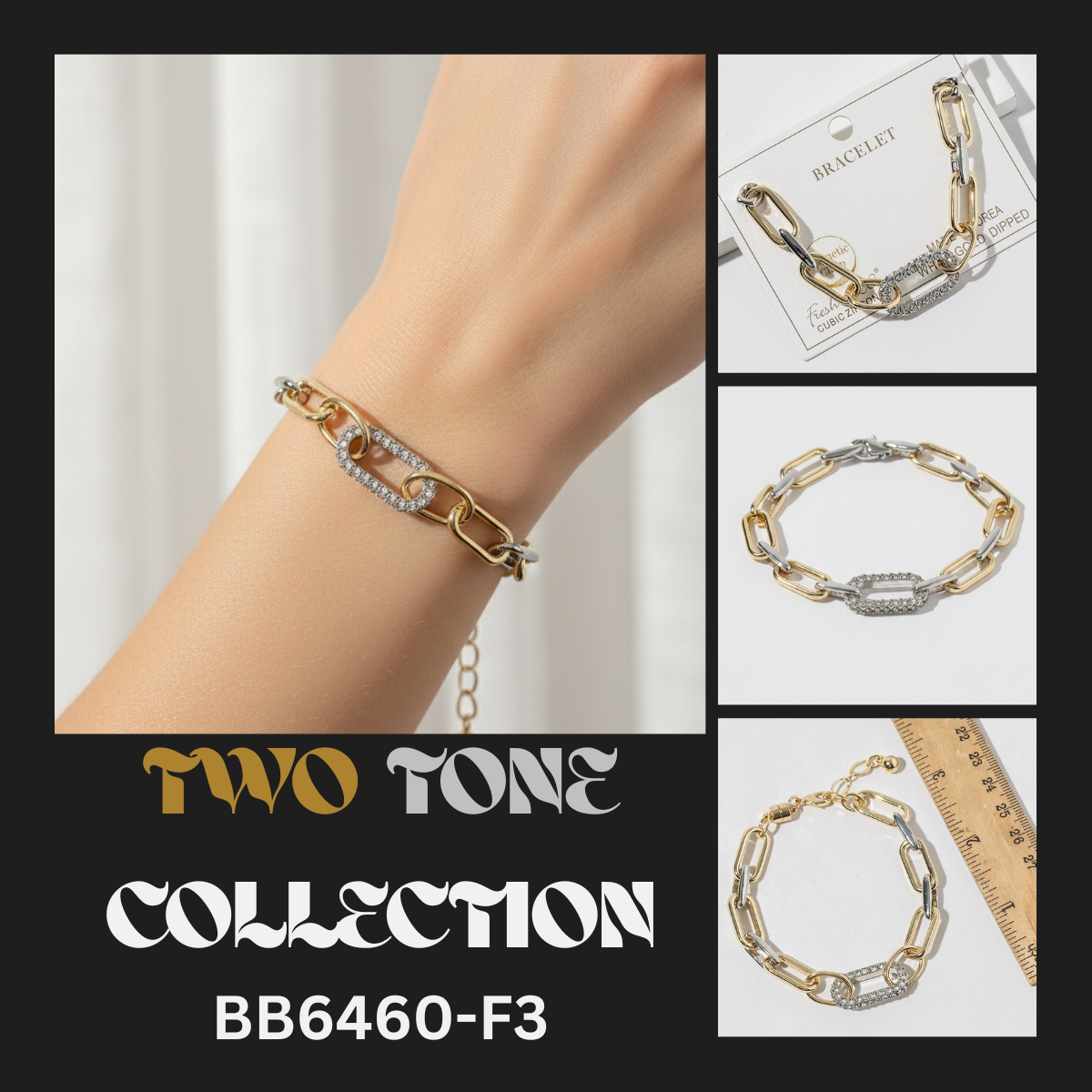 Two-Tone U-Link Chain Bracelet
