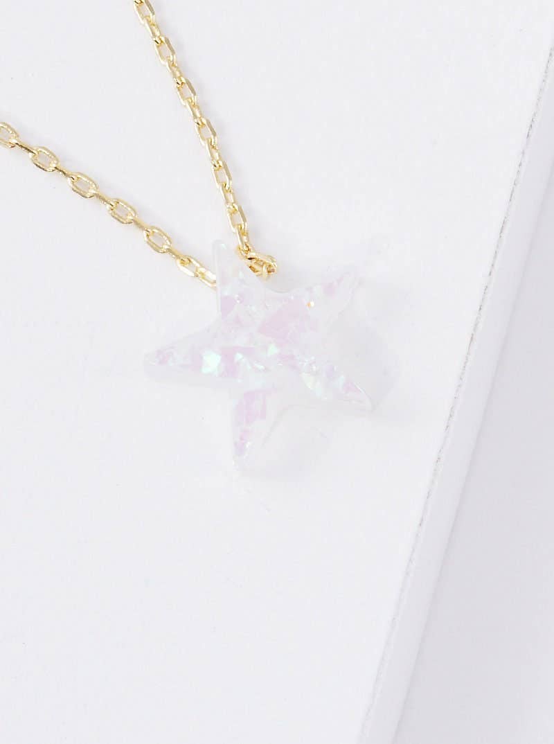 Gold Plated Opal Star Necklace