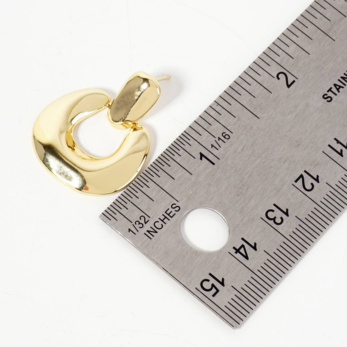 Polished Brass Doorknocker Design 18K-Gold-Dipped Earrings