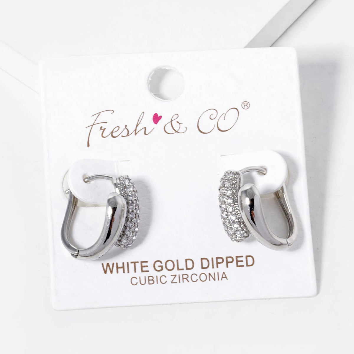 18K Gold Dipped CZ Pave 15mm Huggie Hoop Earrings