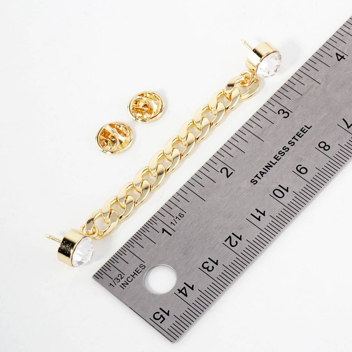 Crystal Curb Chain Cap & Apparel Pin