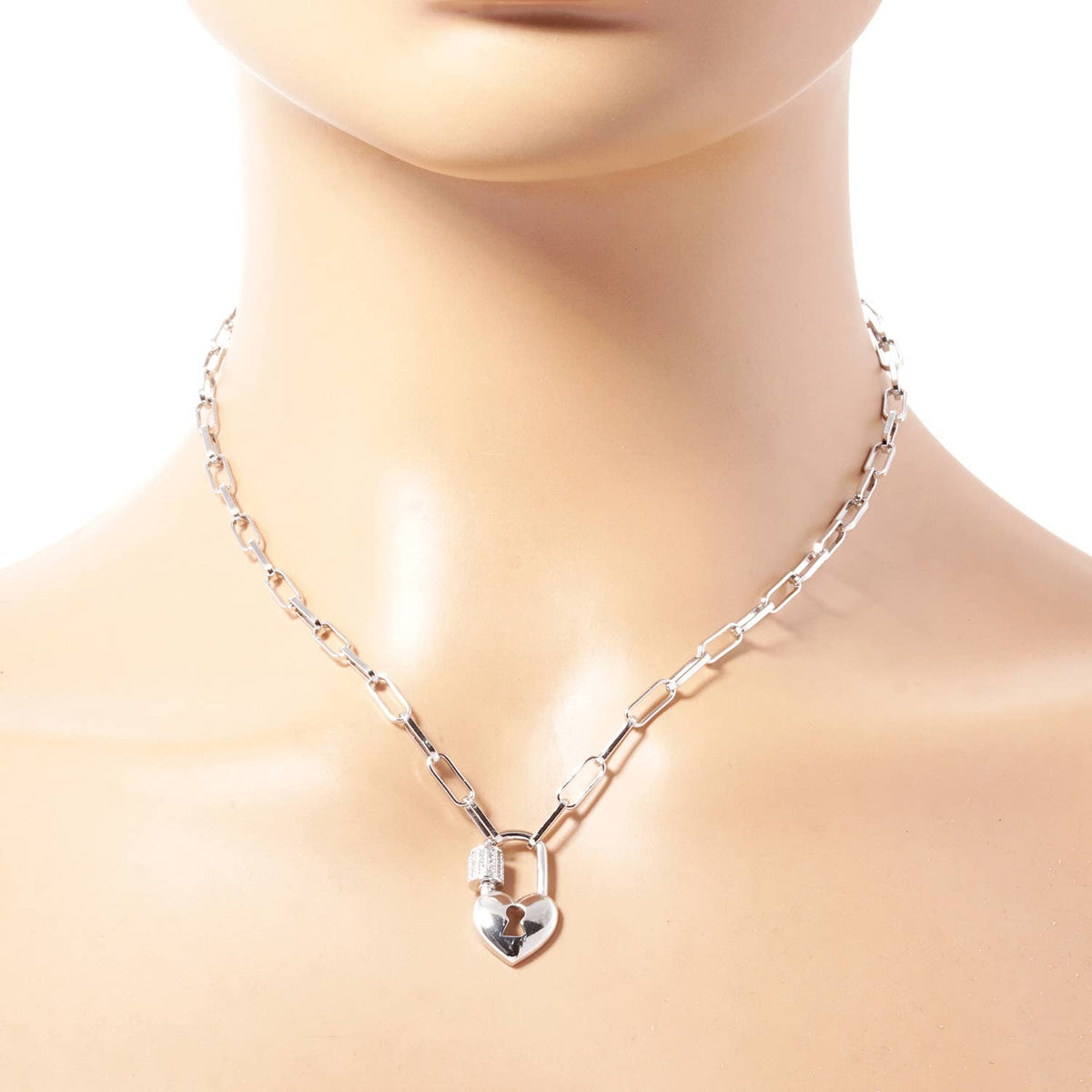 Gold-Filled Heart Lock Pendant Necklace