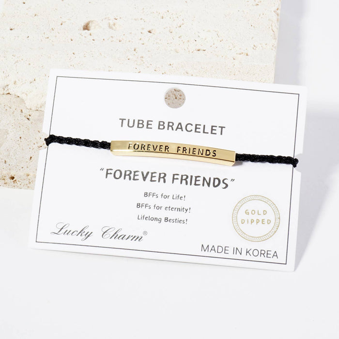 Inspirational Messages "Forever Friends" Tube Bar Bracelet
