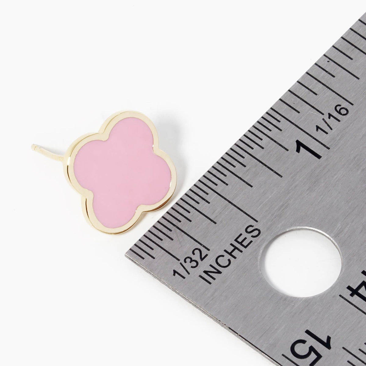 Pink Clover Stud Earrings