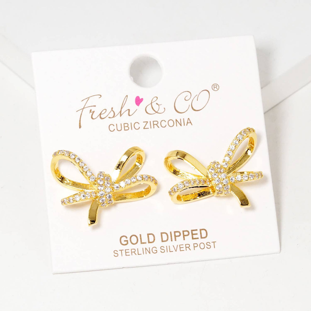 Dainty Pave Bow Stud Earrings