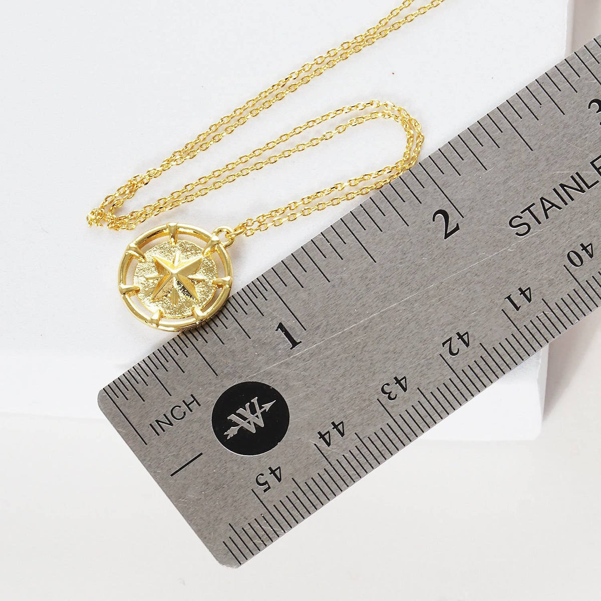 Gold North Star Coin Necklace