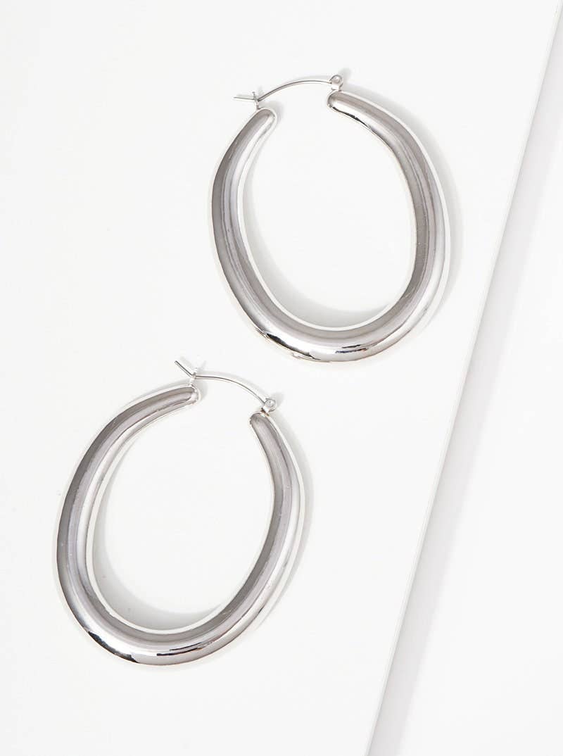 Gold Chunky Oval Huggie Earrings