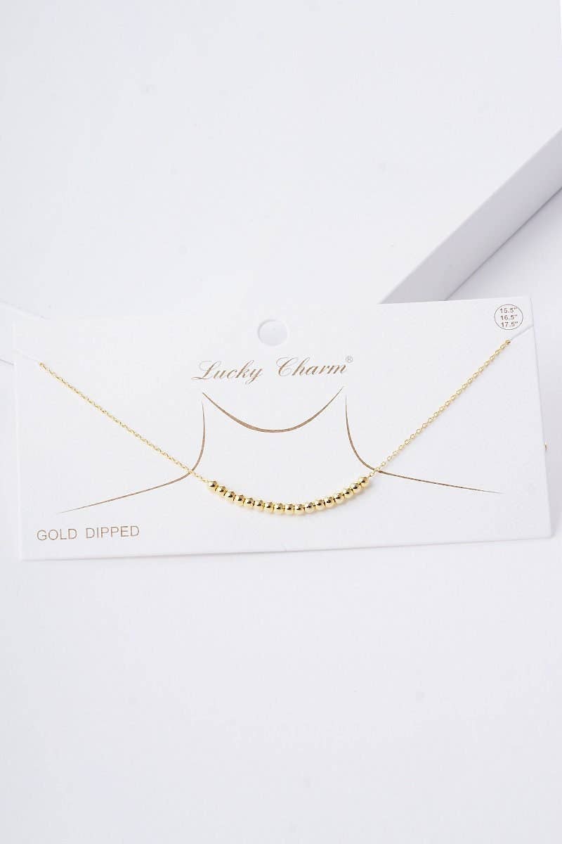 Gold Plated Beaded Ball Necklace