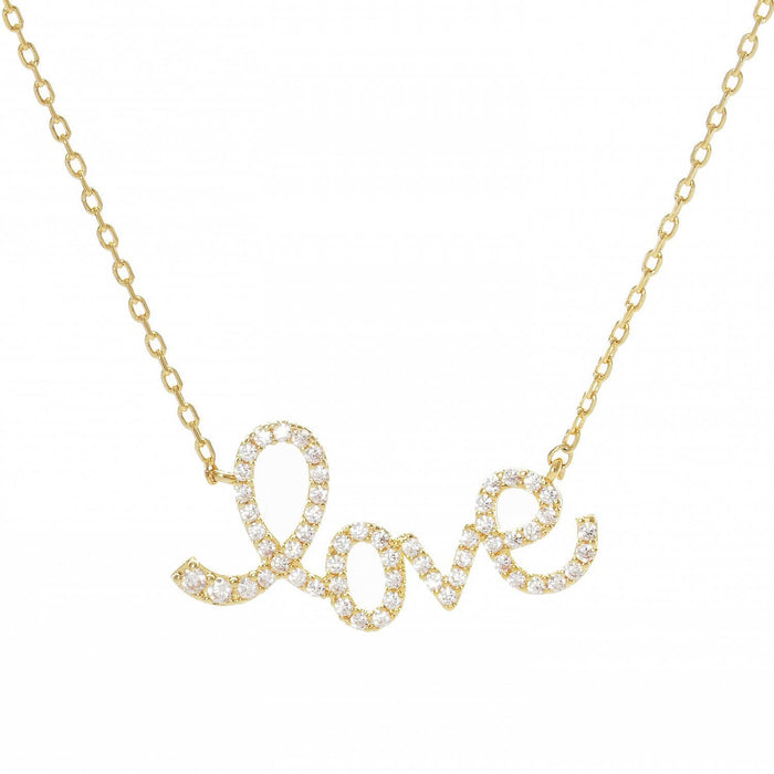 Gold Plated Cursive Love Necklace