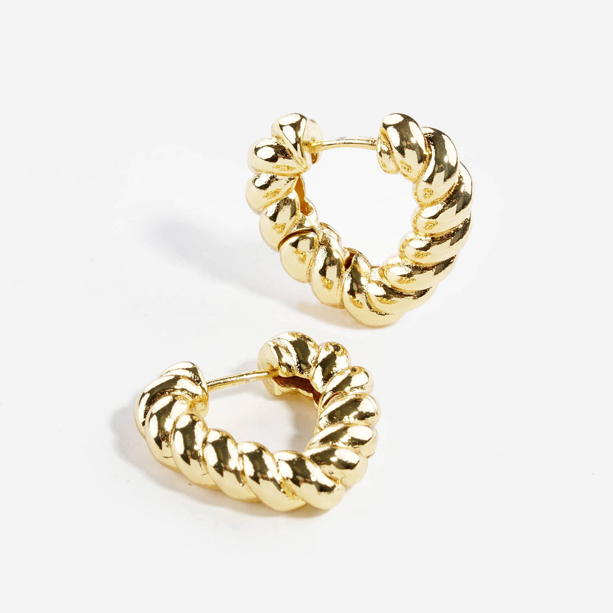 Twisted Rope Huggie Hoop Earrings