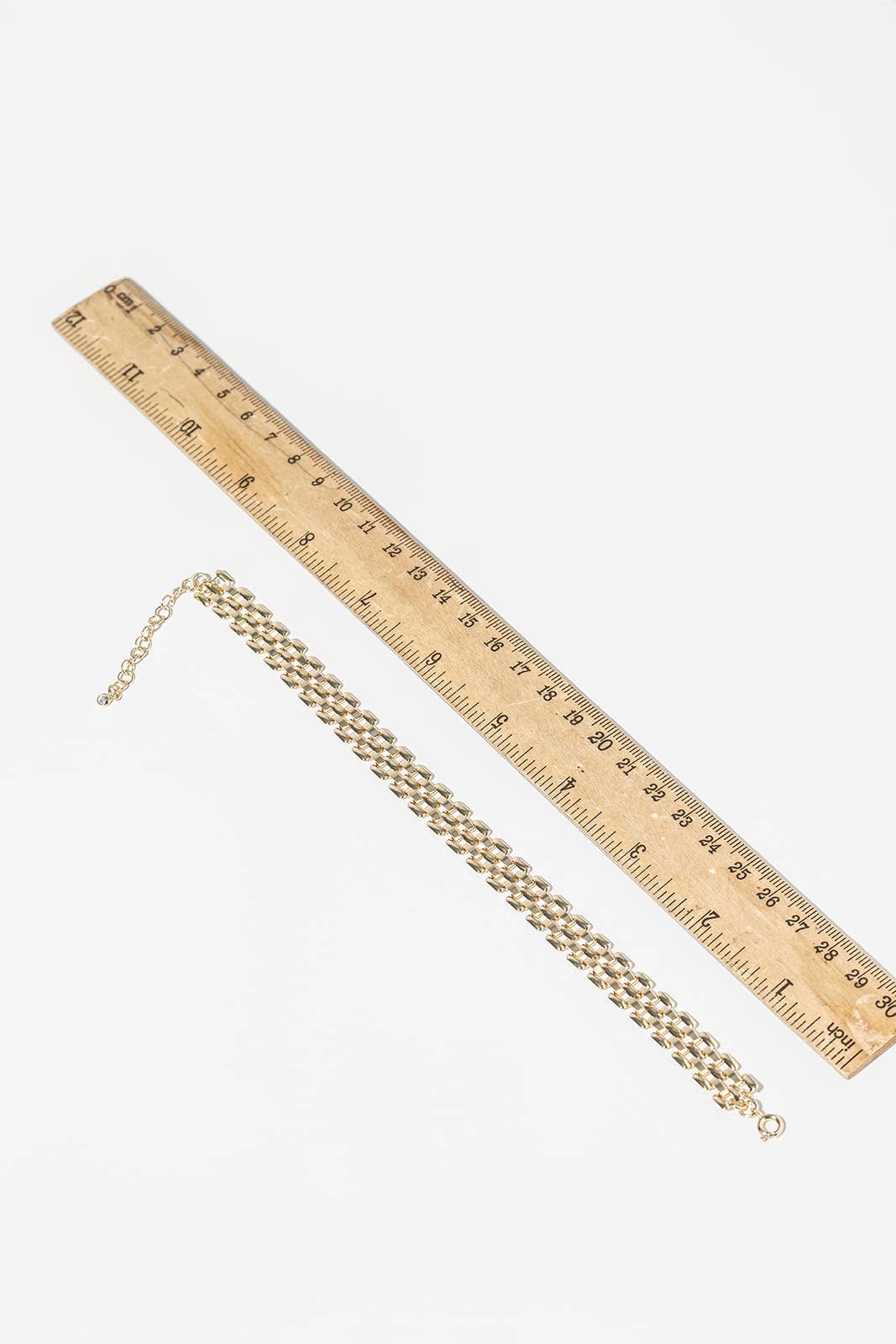 18K Gold Dipped Triple Layer Brick Link Anklet