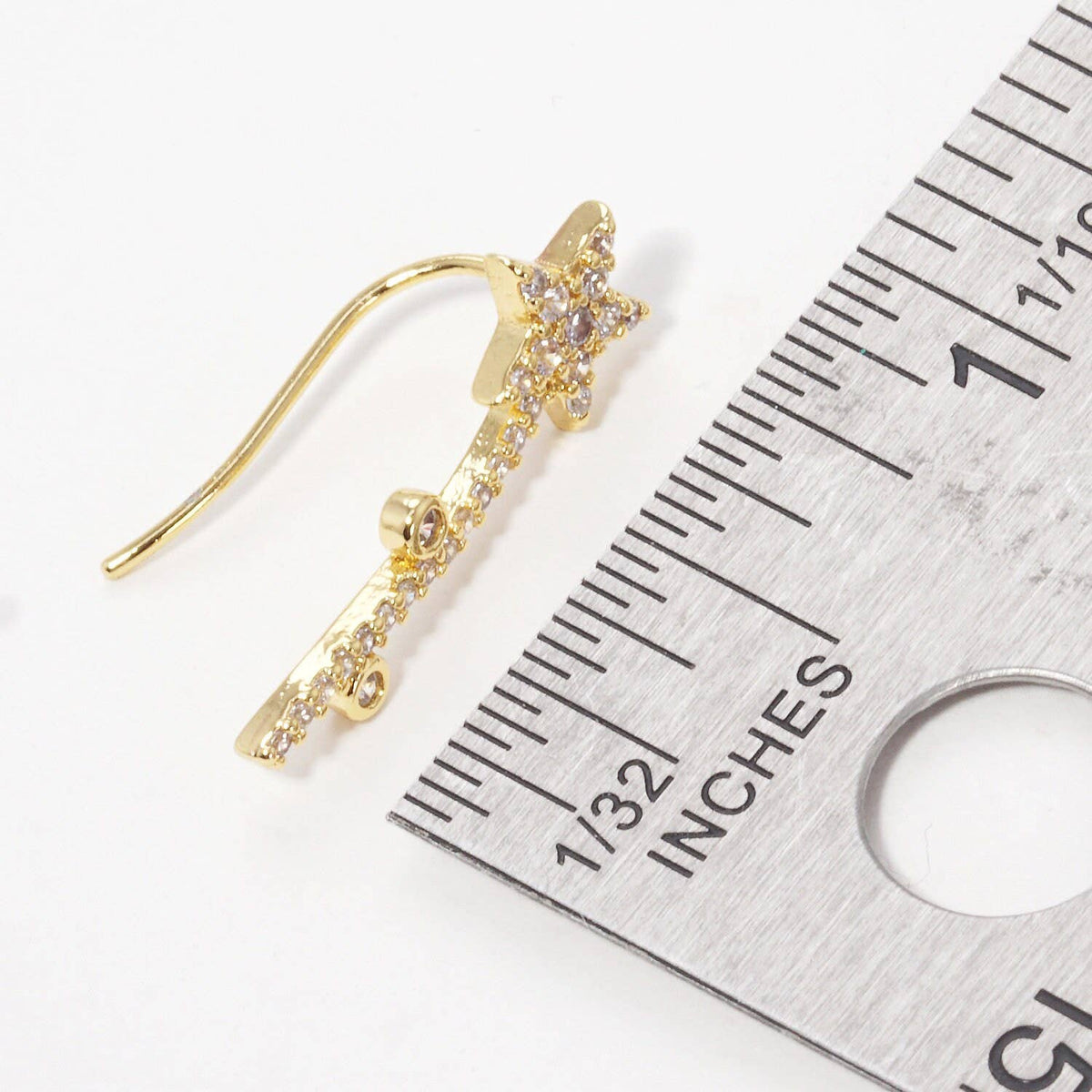 Gold Shooting Star Ear Climber Earrings