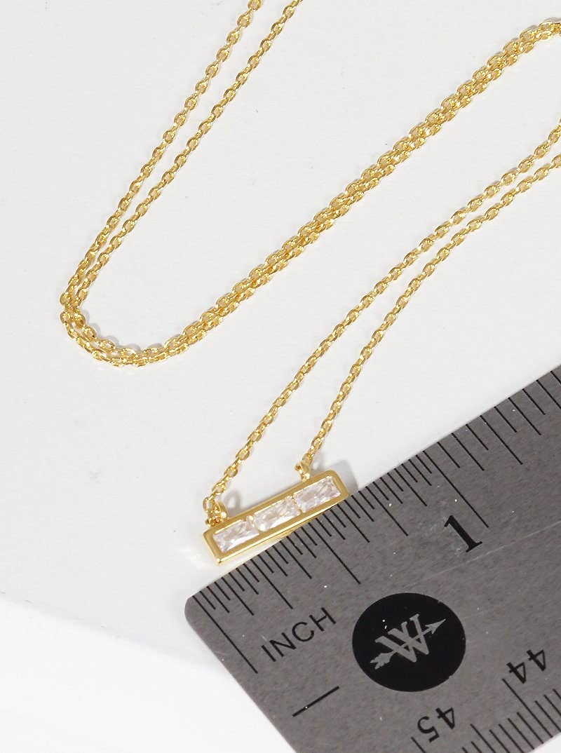 Gold Plated Dainty Mini Bar Necklace