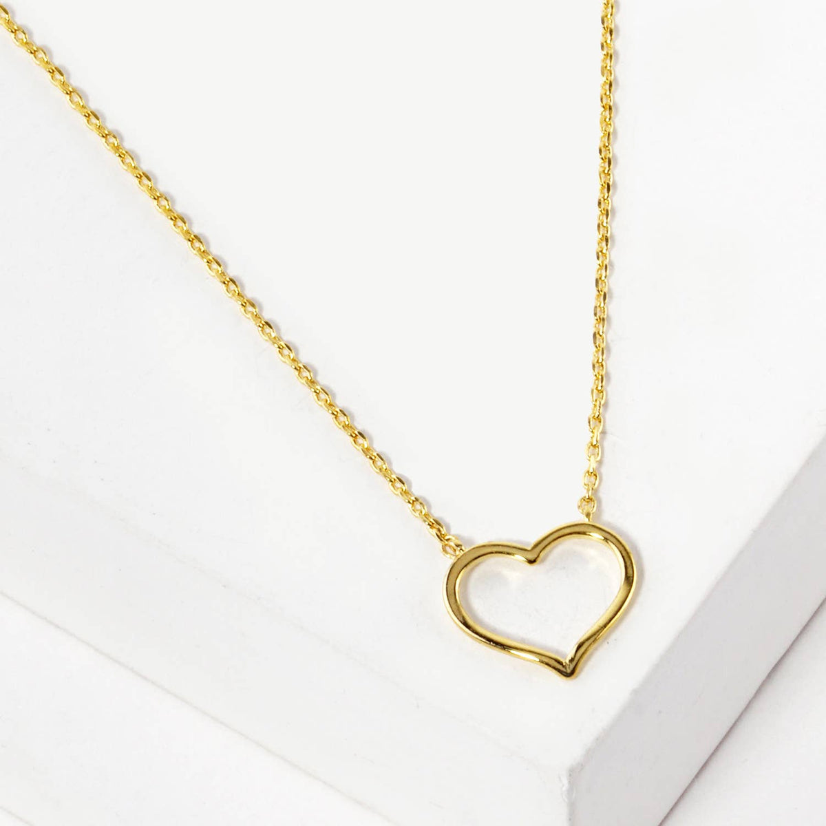 Minimalist Open Heart Pendant Necklace