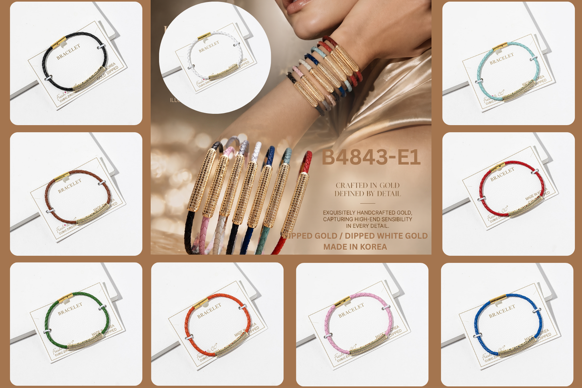 B4843 braided cord bracelet — B4843-E1