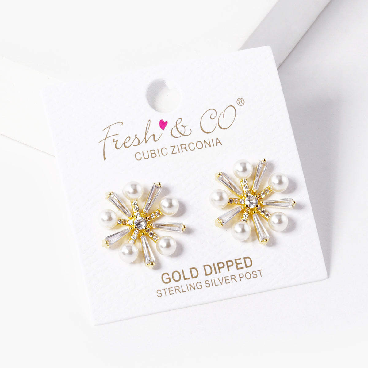 Radiating Flower Stud Earrings | BE327 — BE327-GCM.JPG