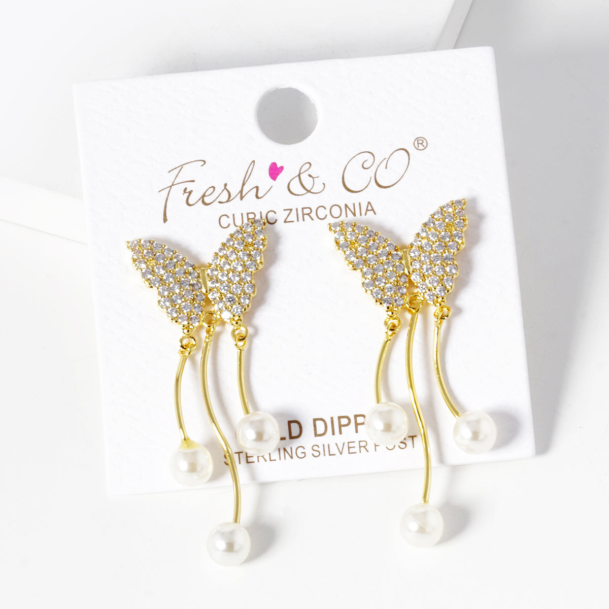 Butterfly Tassel Drop Earrings | BE328 — BE328-GCM.JPG