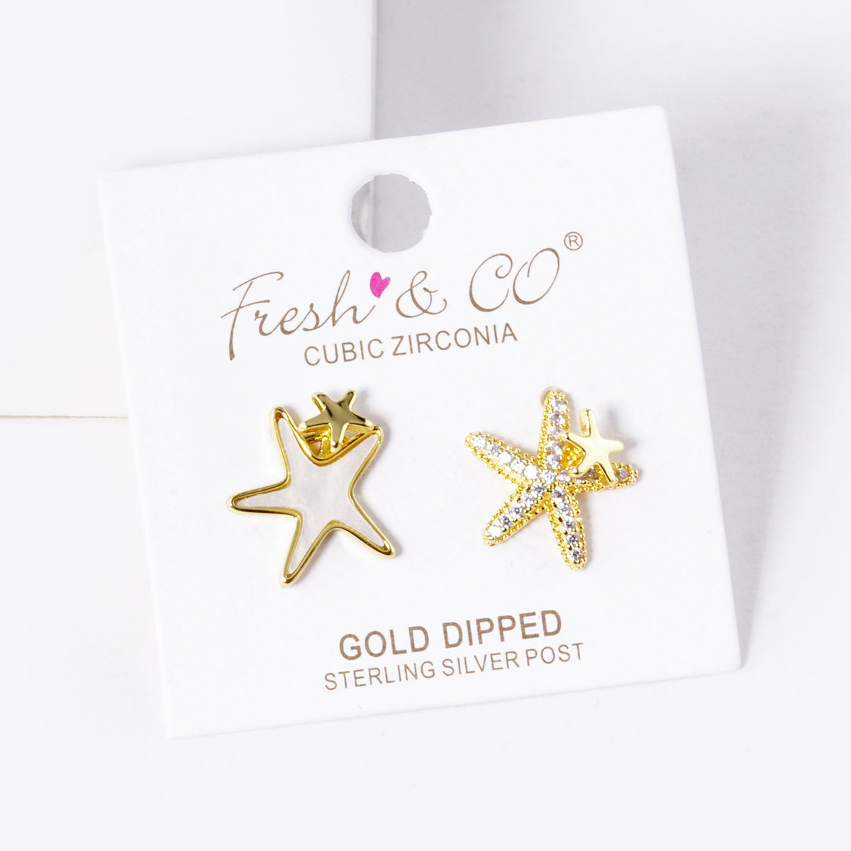 Star Outline Stud Earrings | BE330 — BE330-GCM.JPG