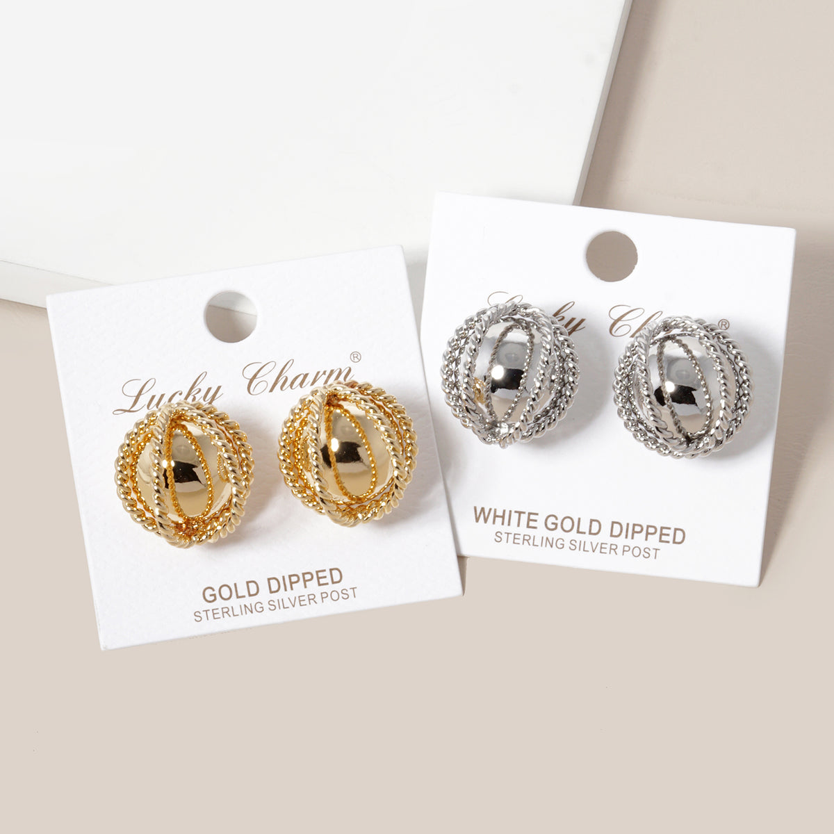 Interwoven Round Stud Earrings | BE333 — BE333-GROUP.JPG