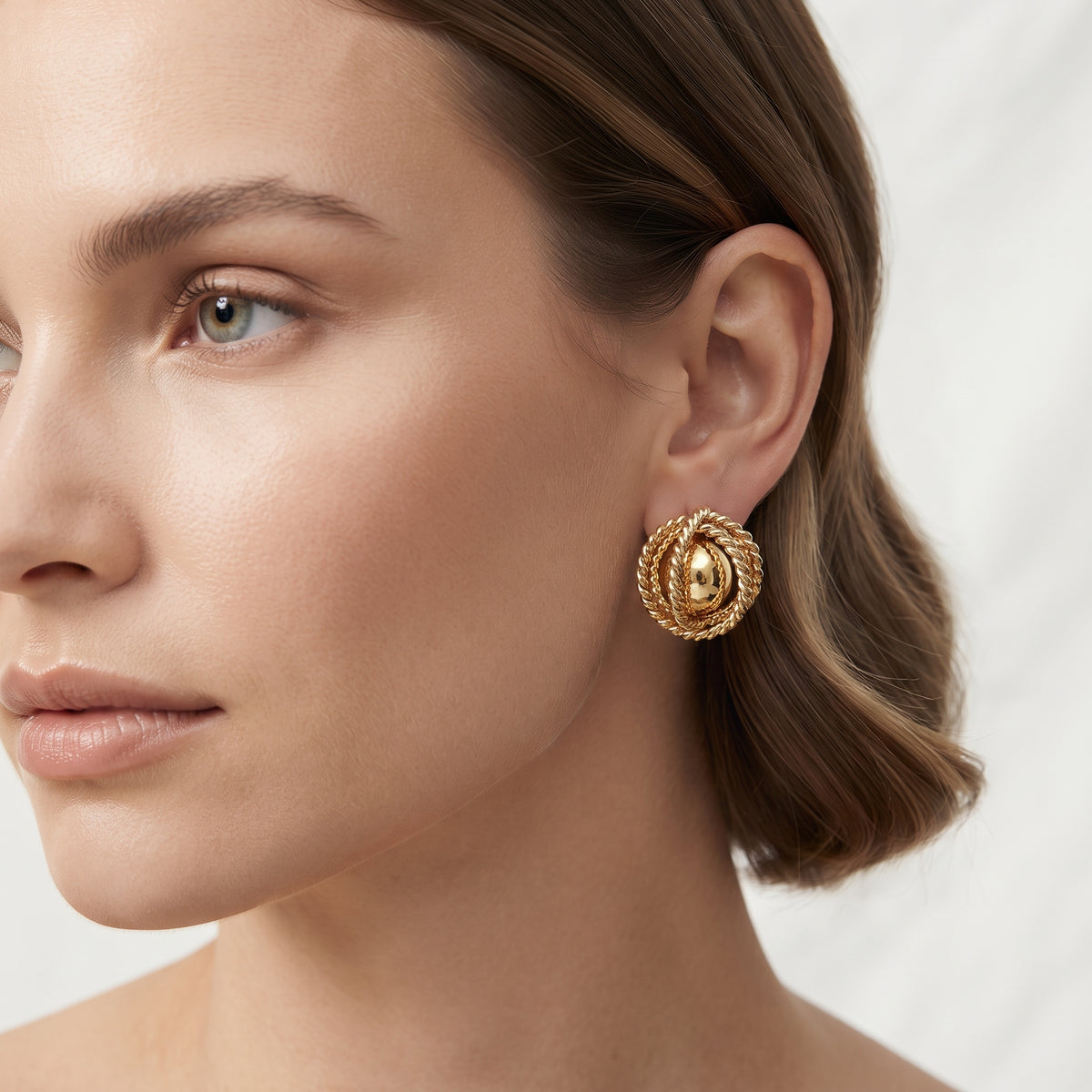 Interwoven Round Stud Earrings | BE333 — BE333-M.jpg
