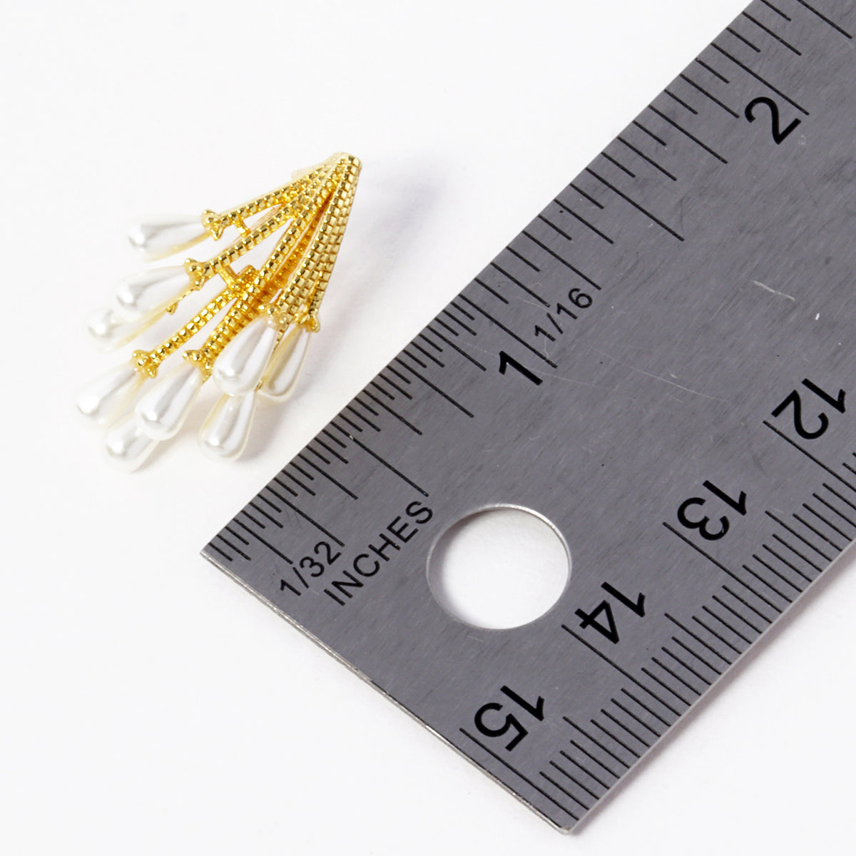 Branching Fringe Earrings with White Tips | BE337 — BE337-SIZE.JPG