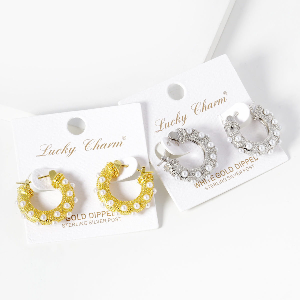 White-Accent Wide Hoop Earrings | BE339 — BE339-GROUP.JPG